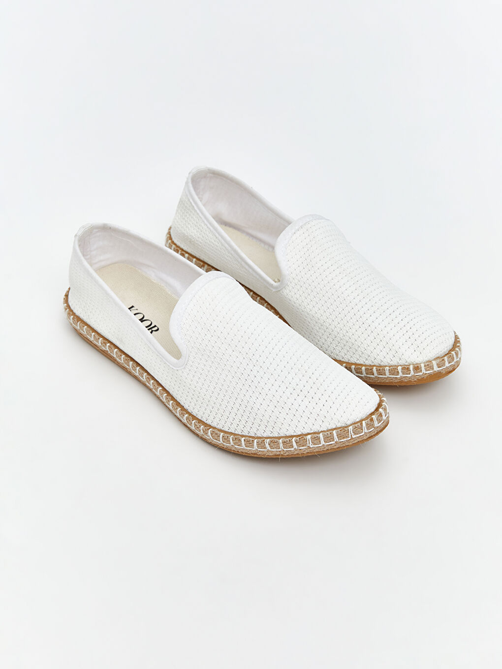 Beyaz Hasır Tabanlı Kadın Espadril