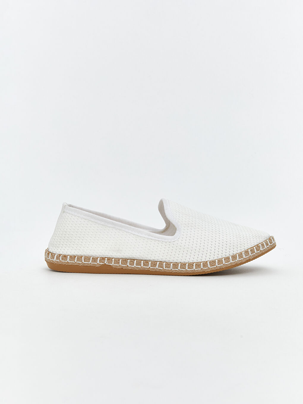 Beyaz Hasır Tabanlı Kadın Espadril-1