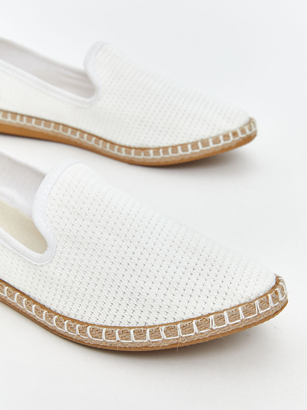 Beyaz Hasır Tabanlı Kadın Espadril-2