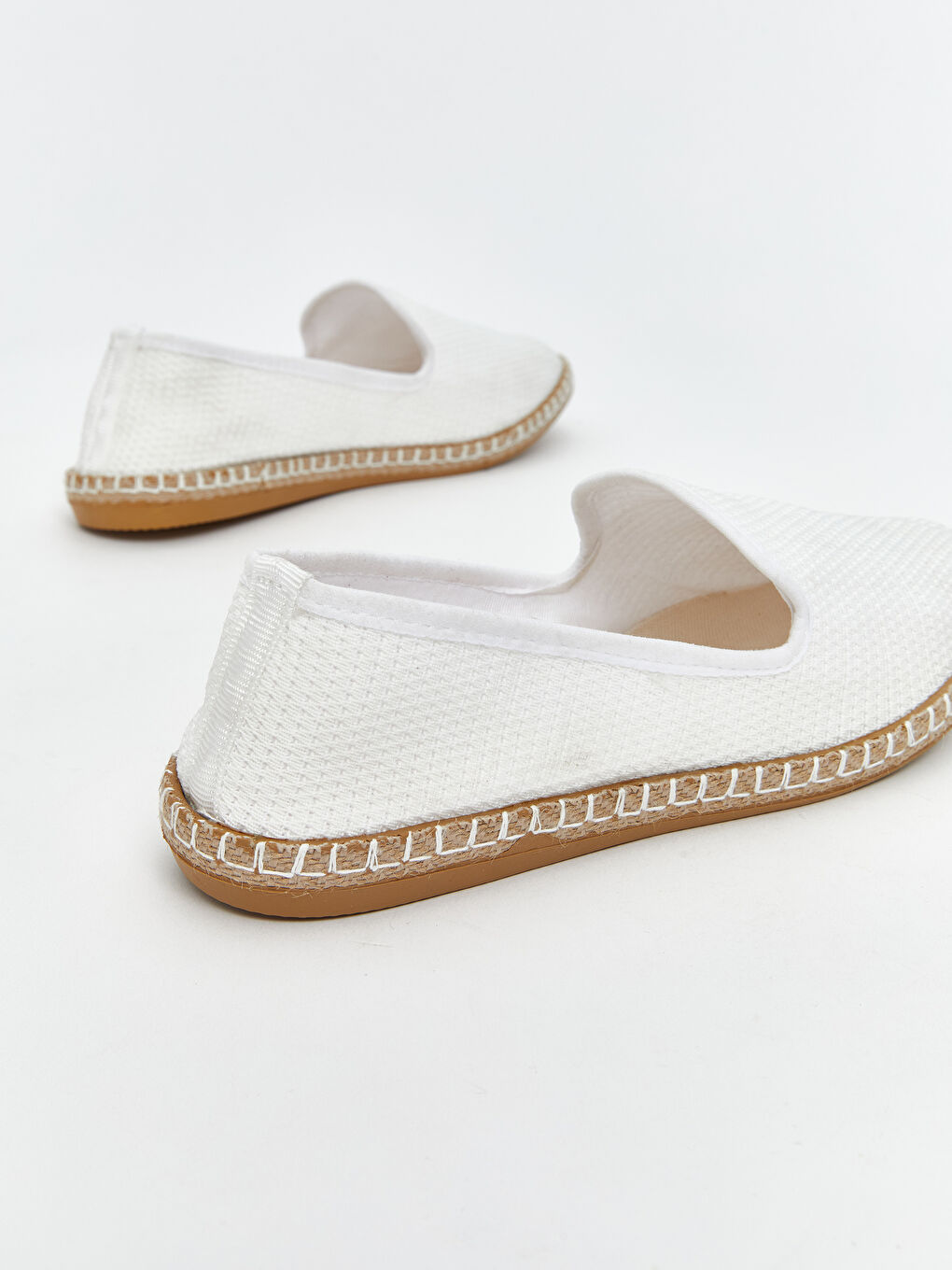 Beyaz Hasır Tabanlı Kadın Espadril-4