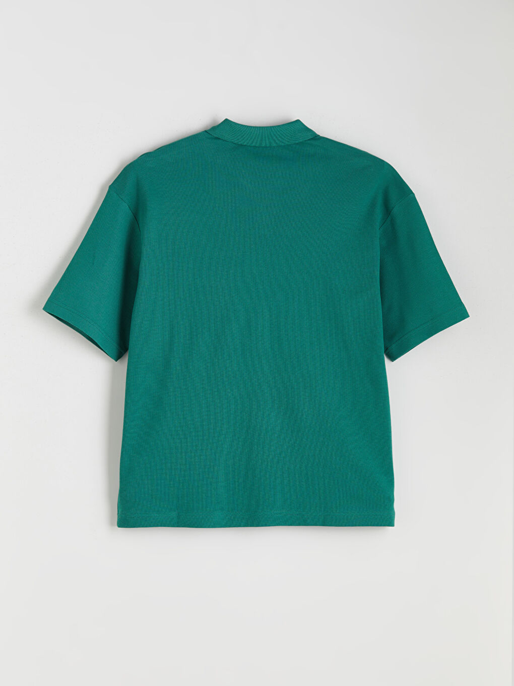 Yeşil Polo Yaka Baskılı Pike Erkek Tişört-5