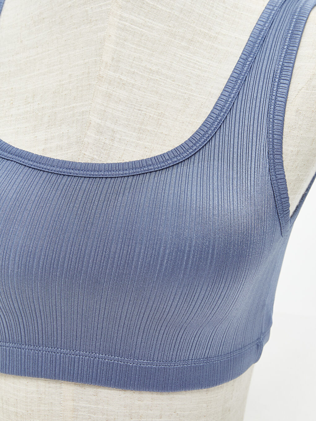 Mavi Balensiz Dolgusuz Düz Büstiyer-2