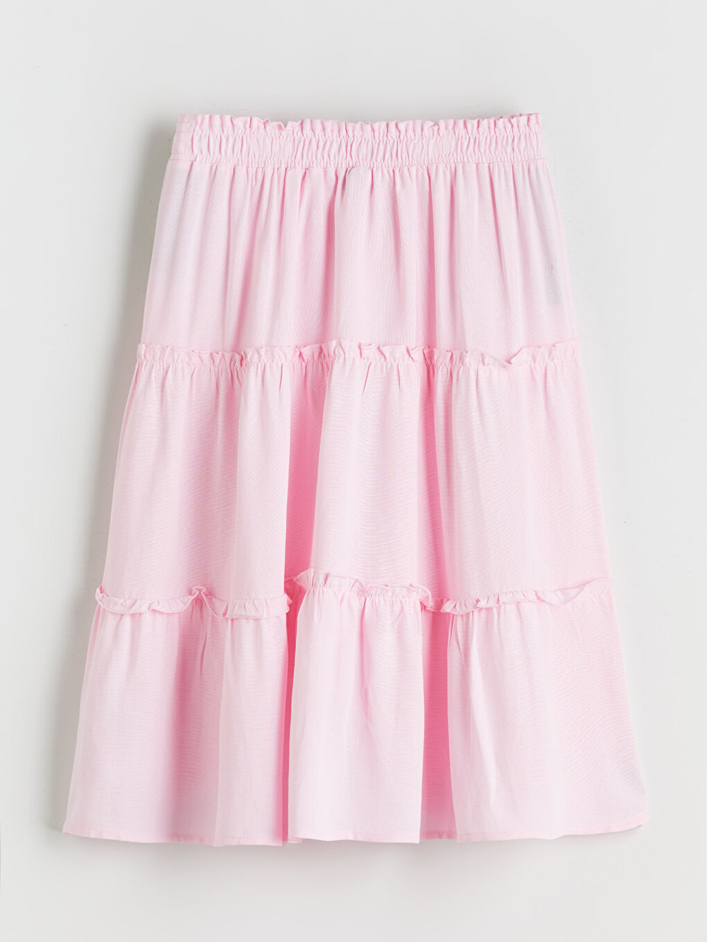 Pembe Beli Lastikli Katkat Kız Çocuk Etek