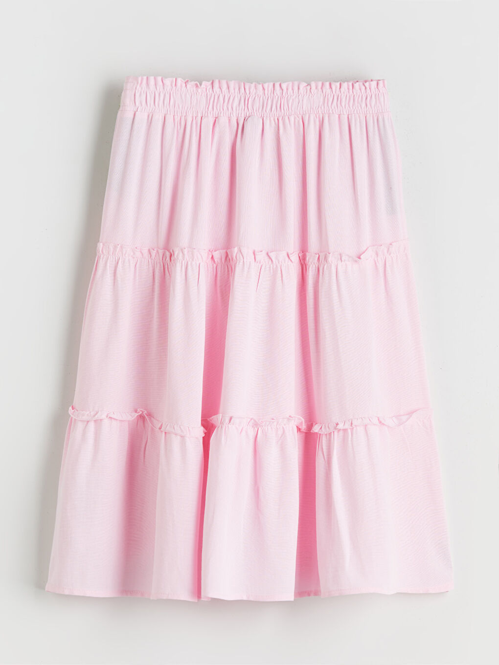 Pembe Beli Lastikli Katkat Kız Çocuk Etek-1