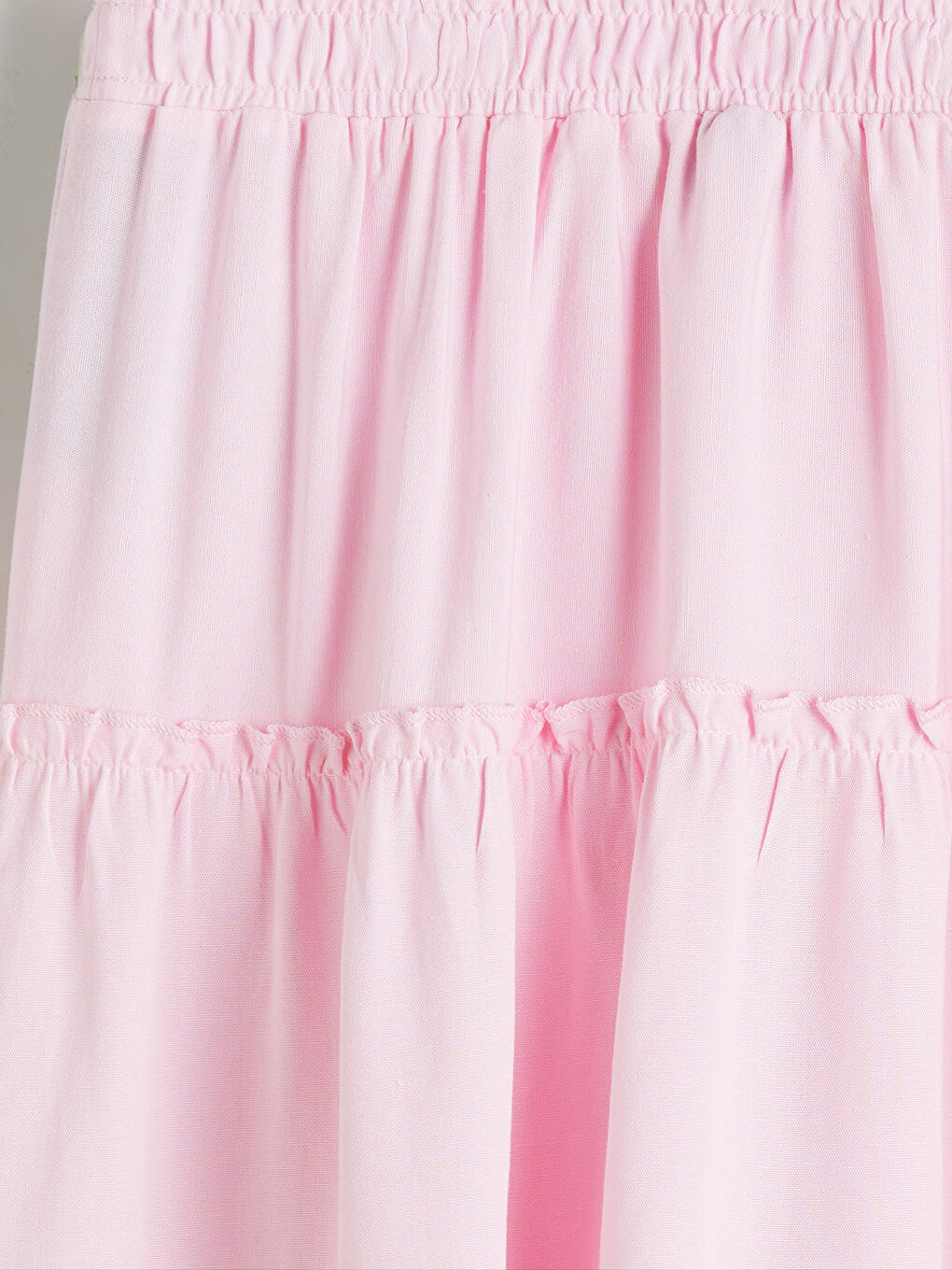Pembe Beli Lastikli Katkat Kız Çocuk Etek-2
