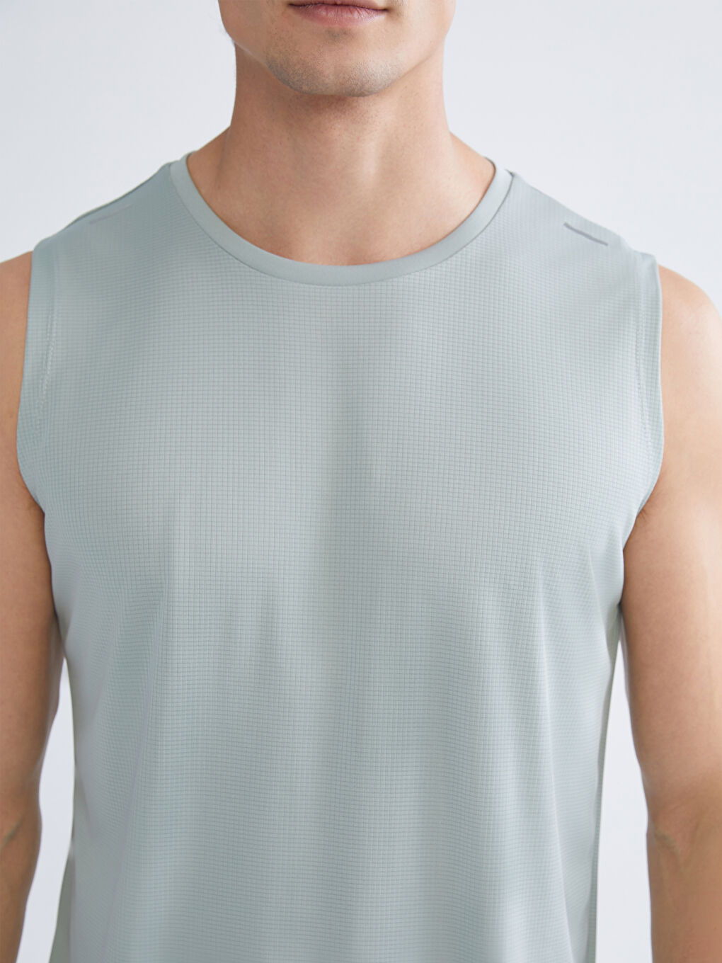 Yeşil Bisiklet Yaka Erkek Kolsuz Tişört-2