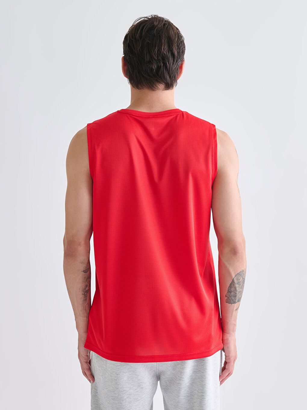 Kırmızı Bisiklet Yaka Erkek Kolsuz Tişört-3