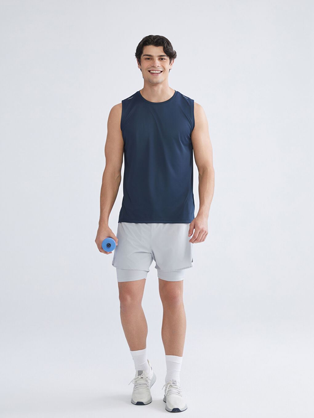 İndigo Bisiklet Yaka Erkek Kolsuz Tişört-1