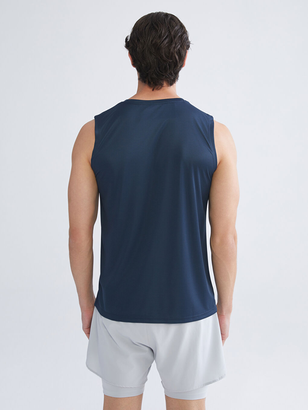 İndigo Bisiklet Yaka Erkek Kolsuz Tişört-3