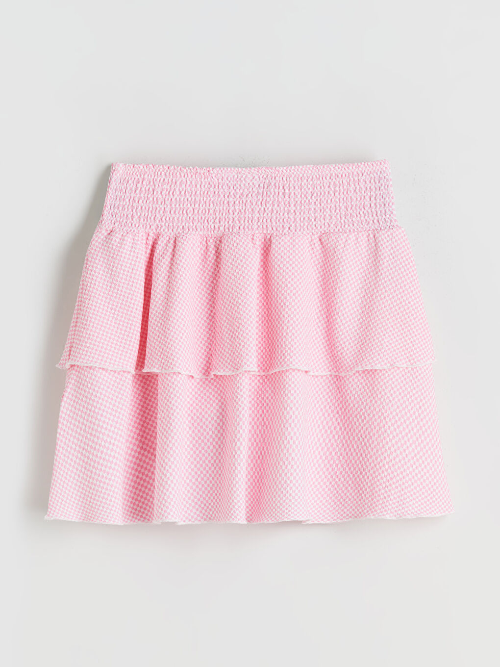 Pembe Beli Lastikli Katkat Kız Çocuk Etek