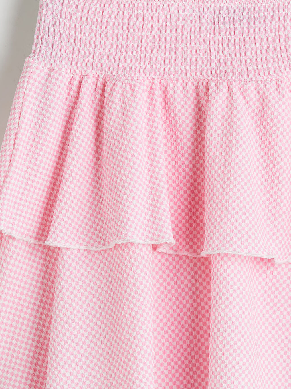 Pembe Beli Lastikli Katkat Kız Çocuk Etek-1