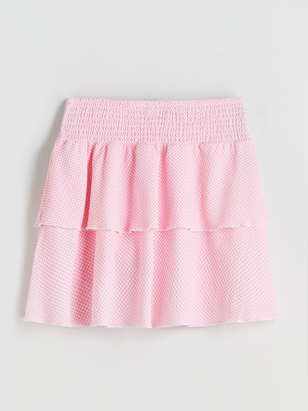 Pembe Beli Lastikli Katkat Kız Çocuk Etek-2