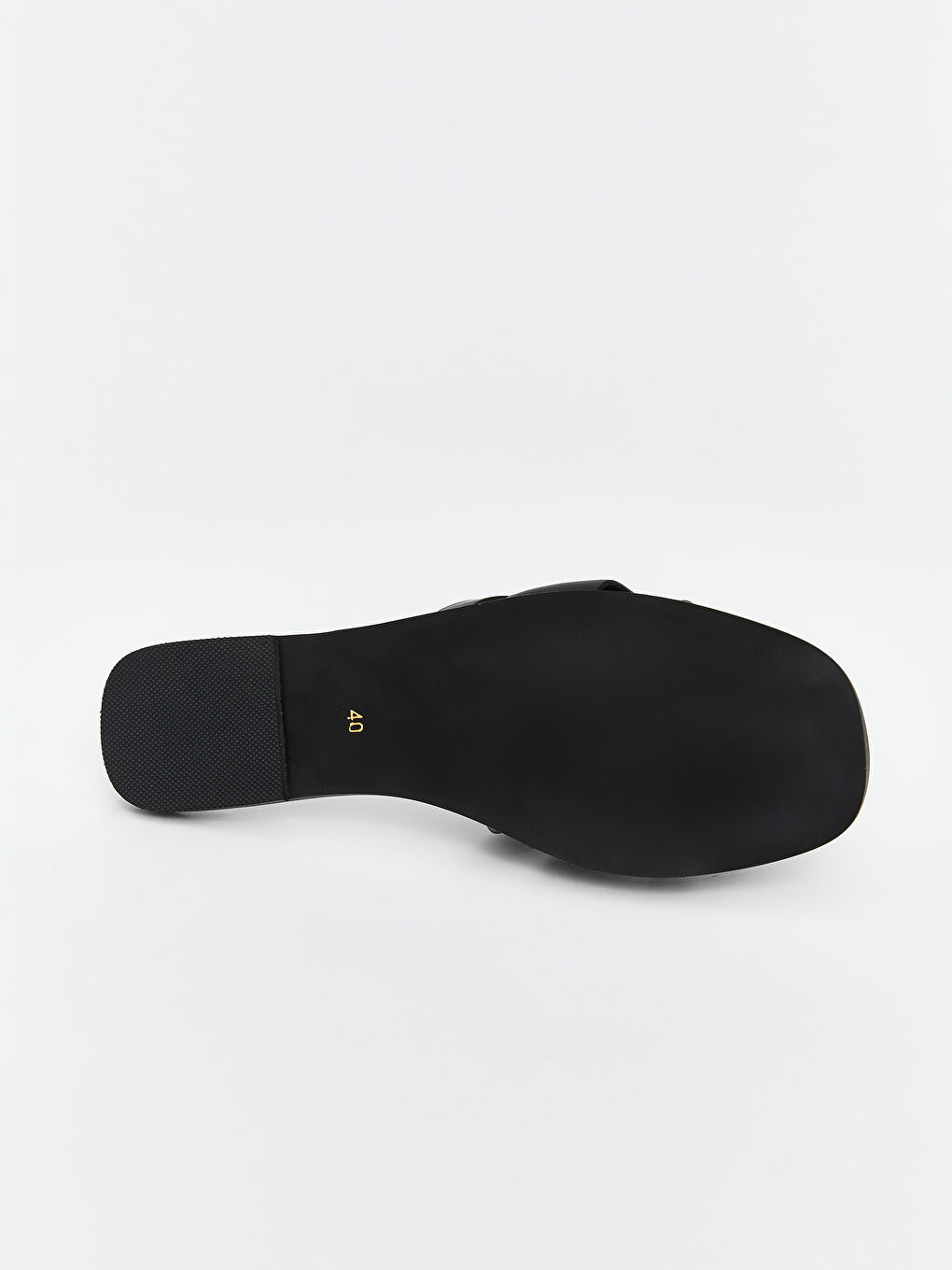 Siyah Deri Görünümlü Kadın Terlik-3