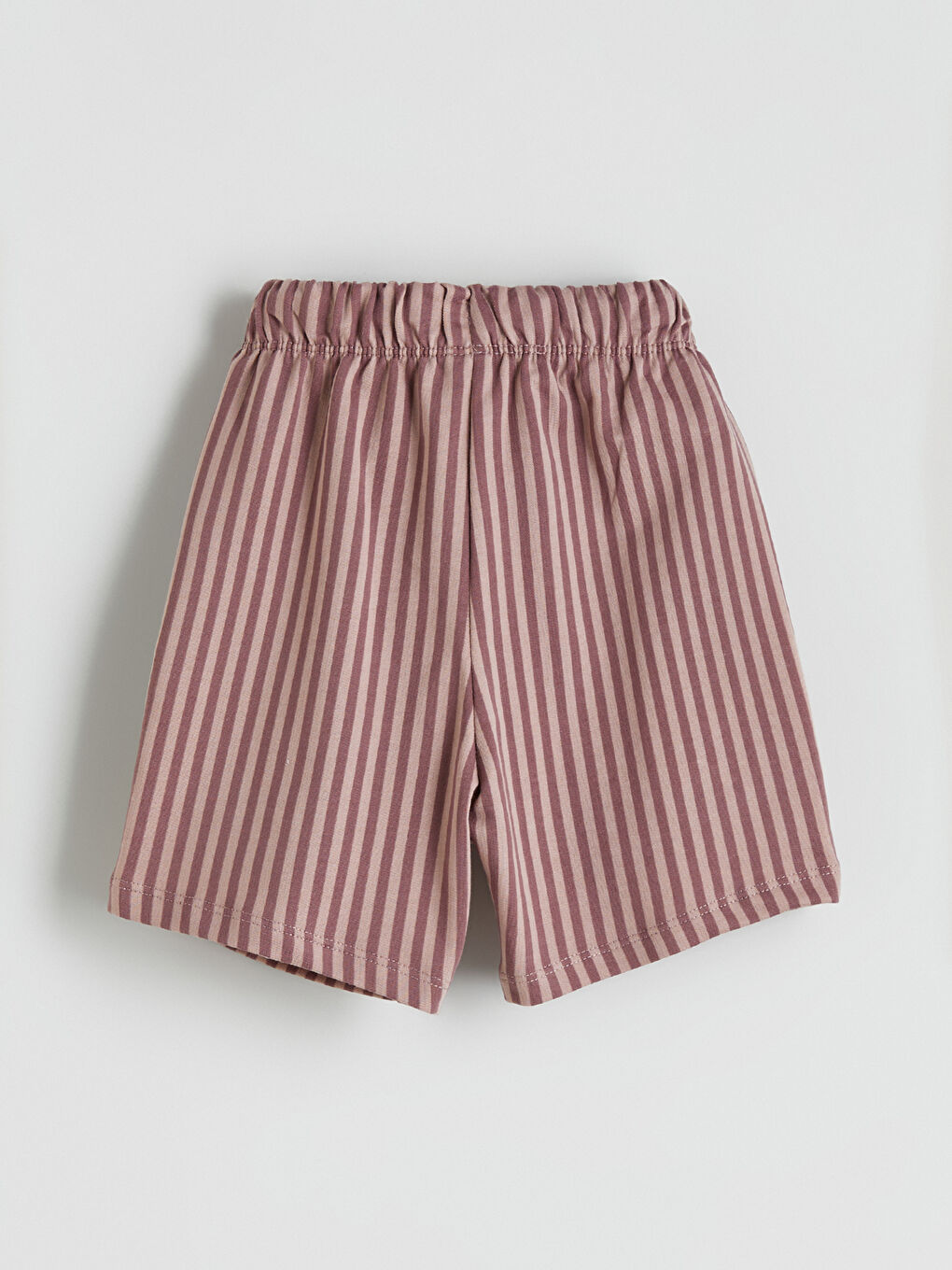 Mor Beli Lastikli Çizgili Erkek Çocuk Şort-2