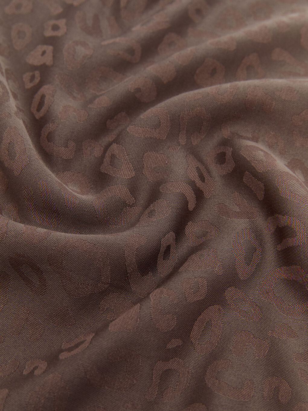 Kahverengi Desenli Kadın Vual Şal-5