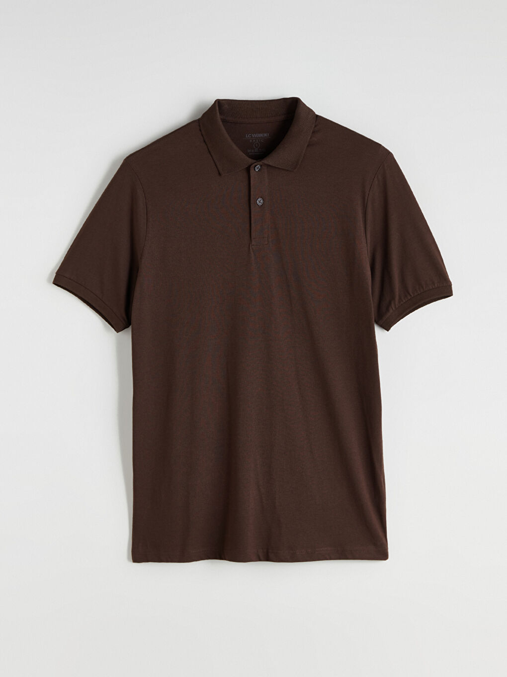 Kahverengi Polo Yaka Penye Erkek Tişört-4