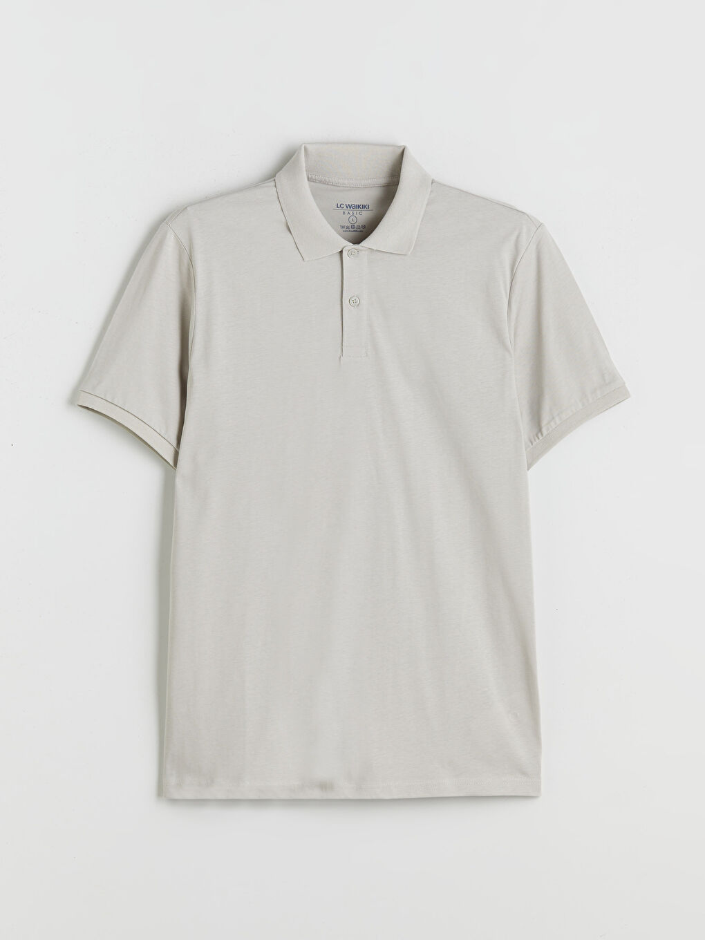 Bej Polo Yaka Penye Erkek Tişört-4