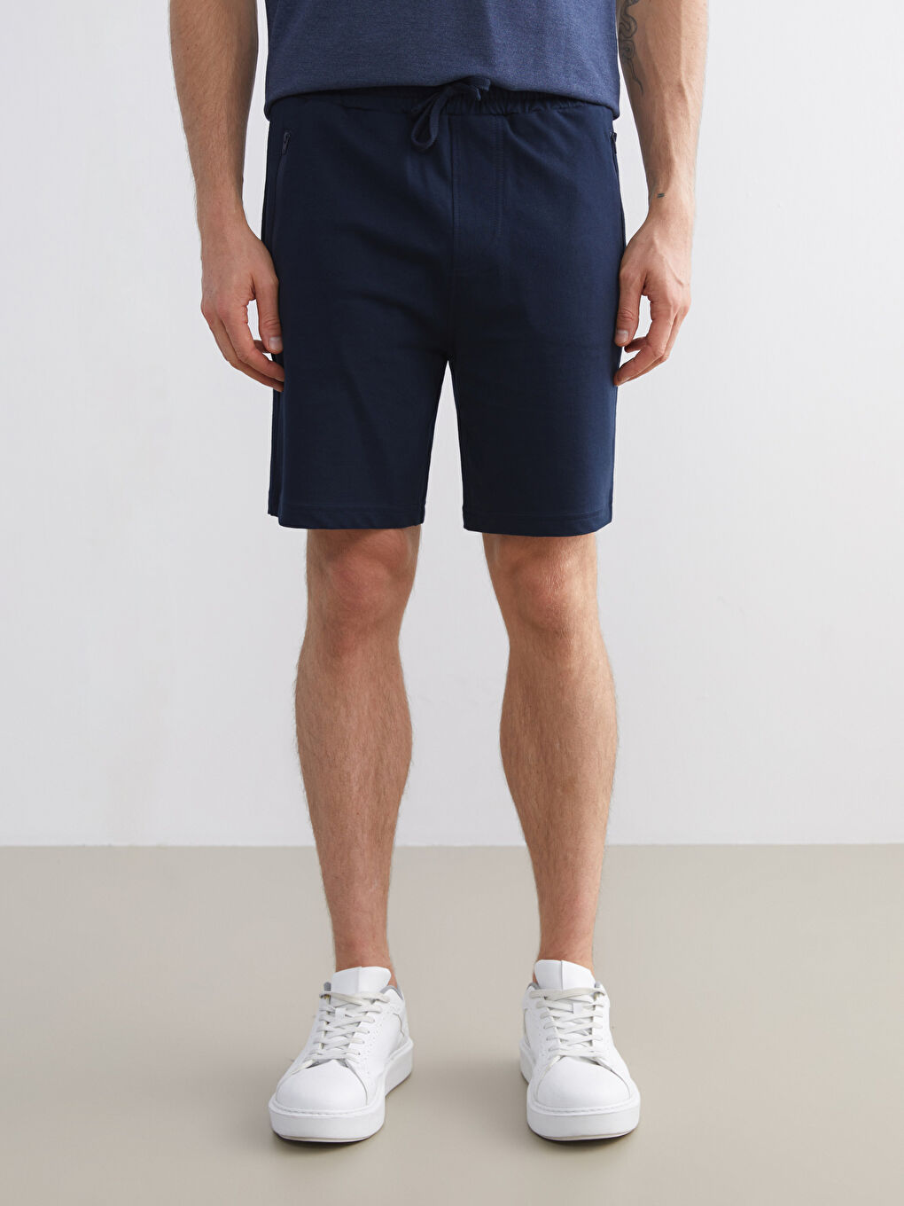 Lacivert Standart Kalıp Erkek Şort-1