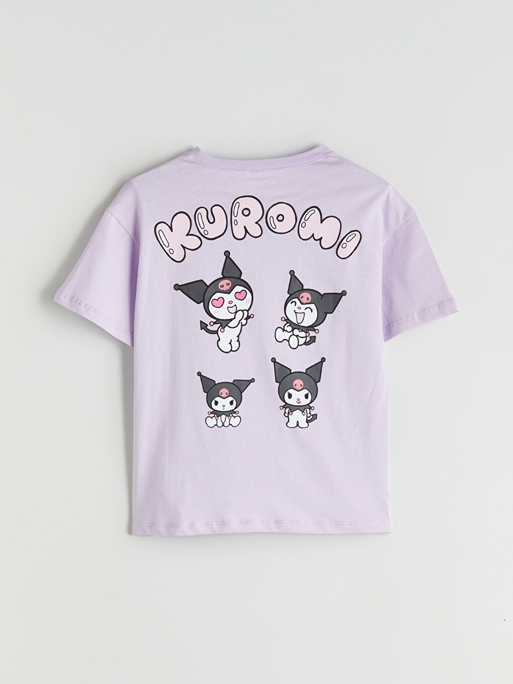 Lila Kısa Kollu Hello Kitty Baskılı Kız Çocuk Pijama Üst-1