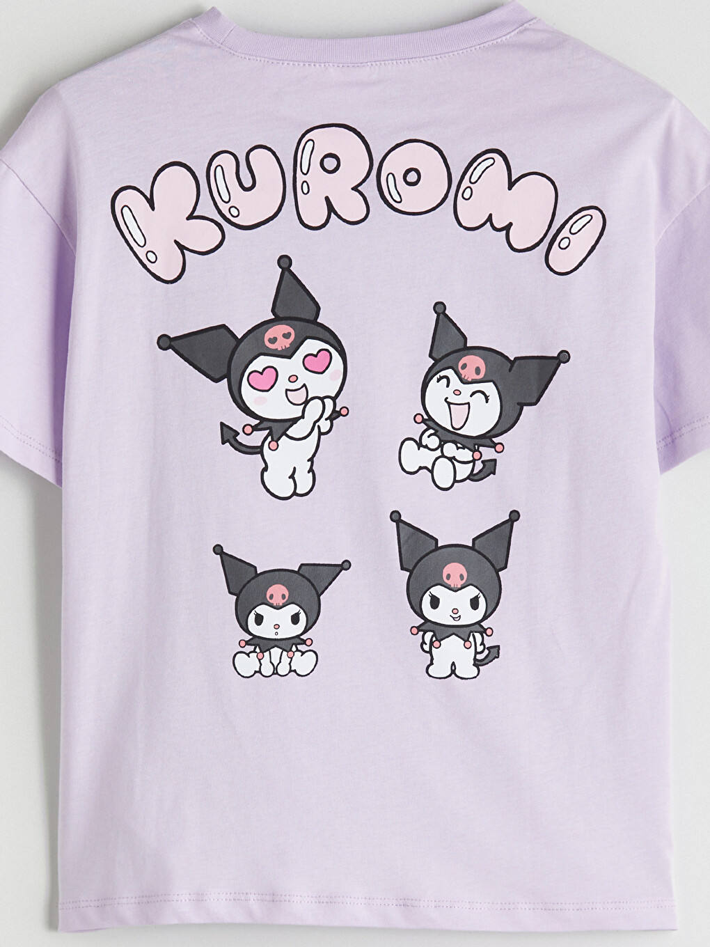Lila Kısa Kollu Hello Kitty Baskılı Kız Çocuk Pijama Üst-2