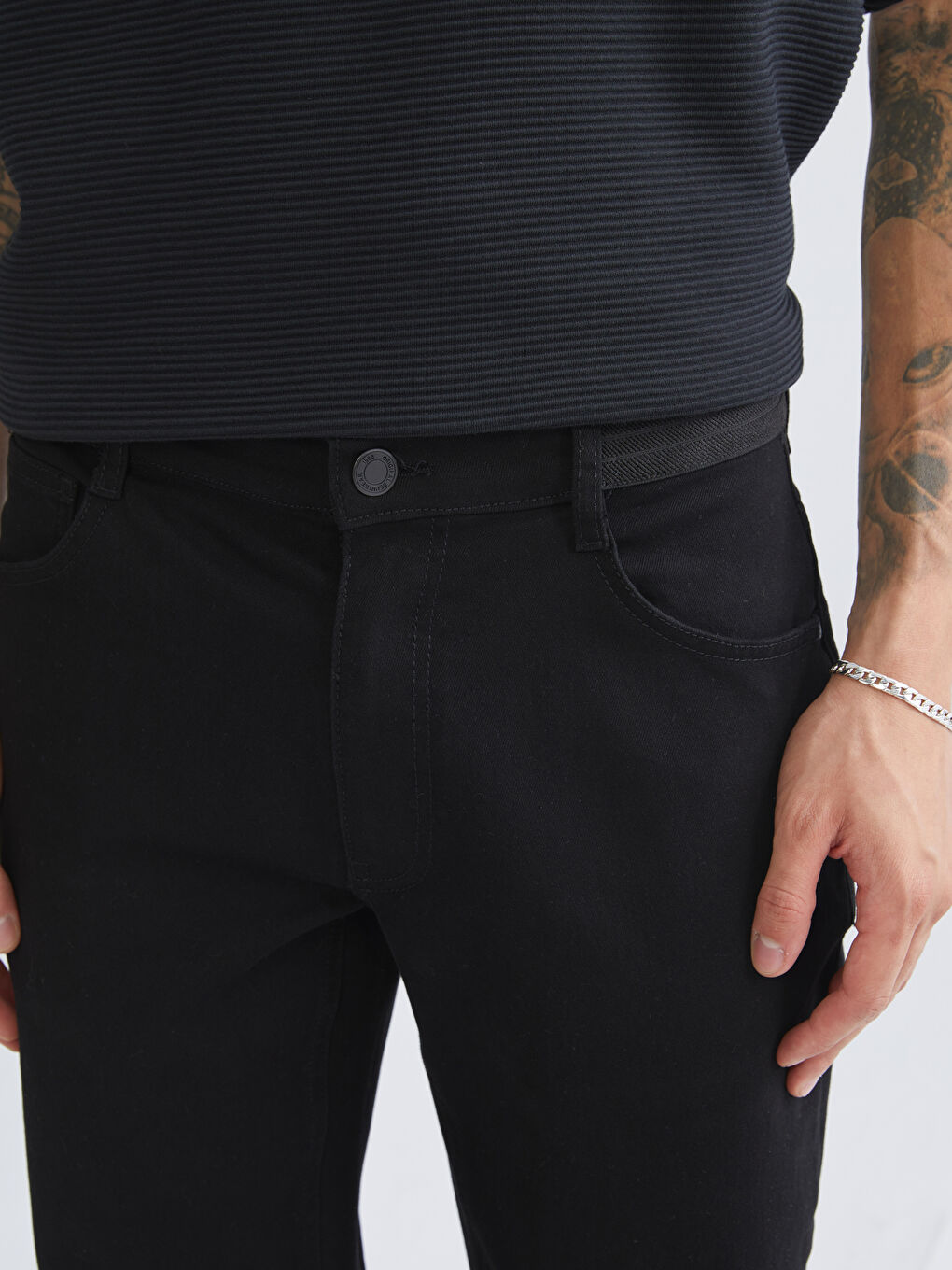 Siyah 790 Rahat Kalıp Erkek Jean Pantolon-2