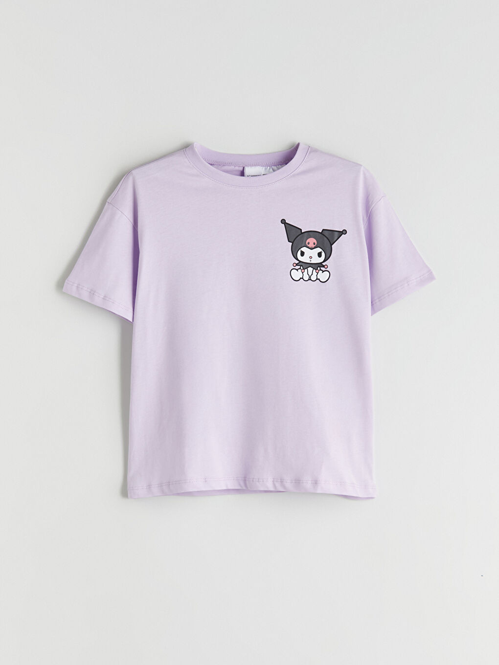 Crew Neck Kuromi Printed Girls' Short Pyjama Set-2