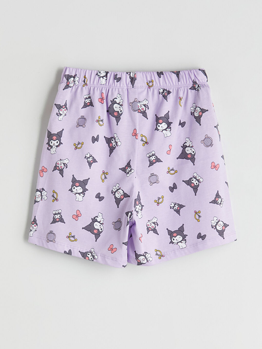 Crew Neck Kuromi Printed Girls' Short Pyjama Set-8