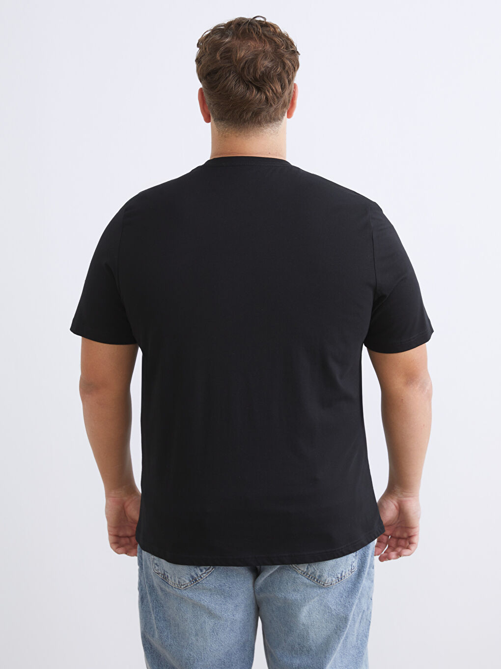 Siyah V Yaka Penye Erkek Tişört 3'lü Paket-5