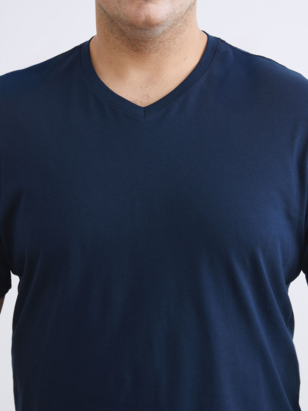 Siyah V Yaka Penye Erkek Tişört 3'lü Paket-7