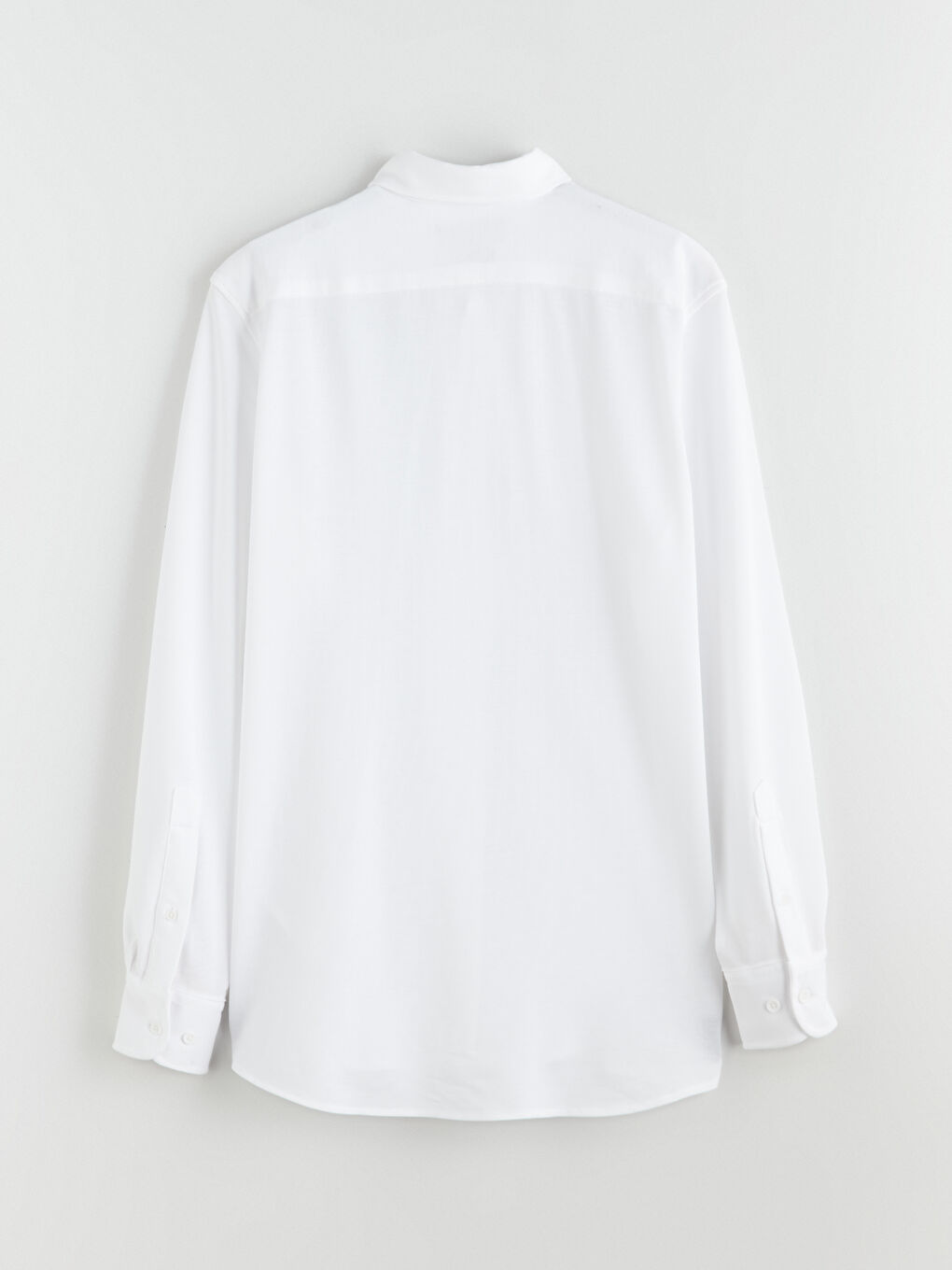 Ekru Slim Fit Uzun Kollu Keten Görünümlü Erkek Gömlek-5