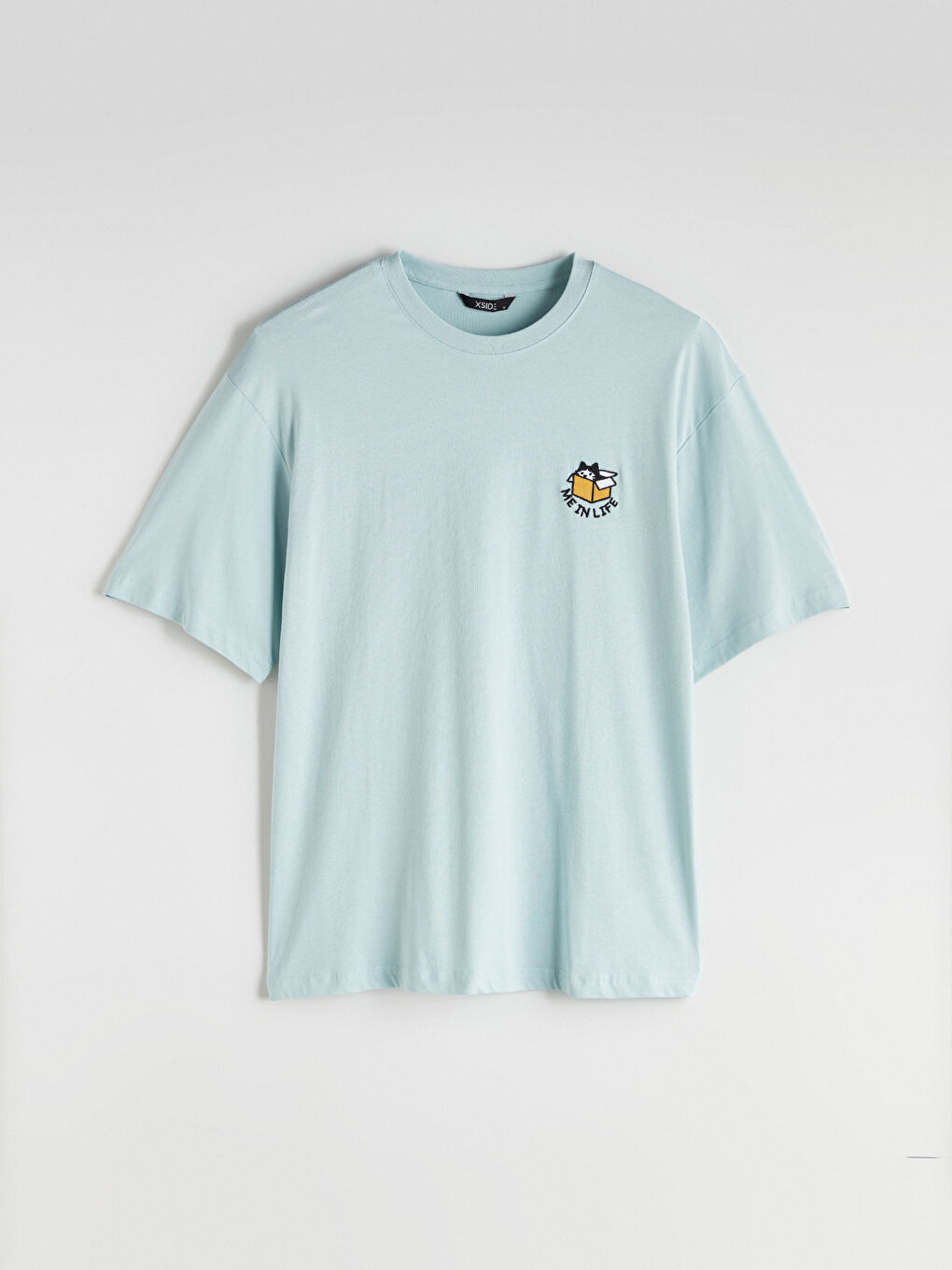 Mavi Bisiklet Yaka Nakışlı Erkek Tişört-4