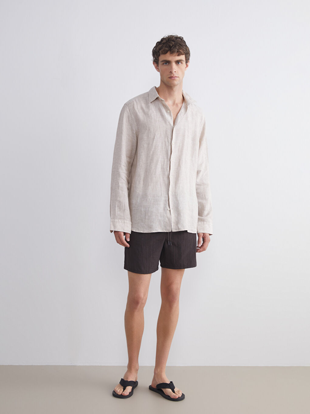 Kahverengi Kısa Boy Erkek Deniz Şortu