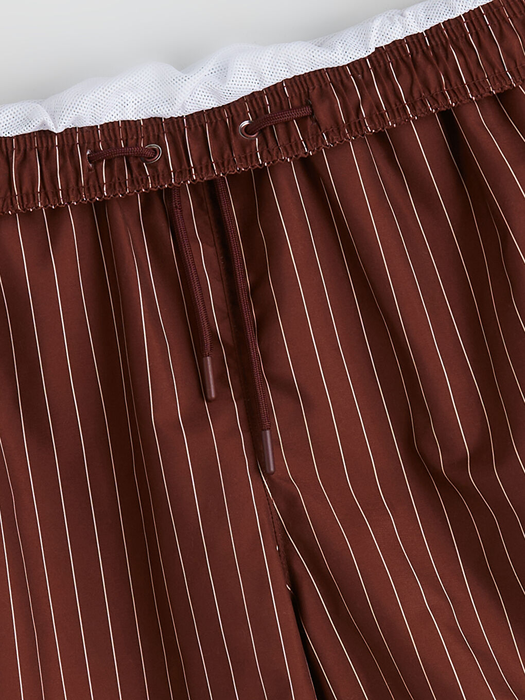 Kırmızı Kısa Boy Çizgili Erkek Deniz Şortu-5