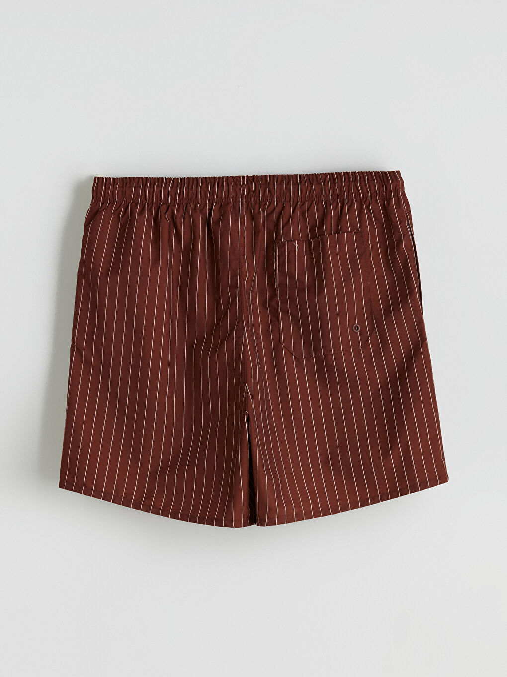 Kırmızı Kısa Boy Çizgili Erkek Deniz Şortu-6