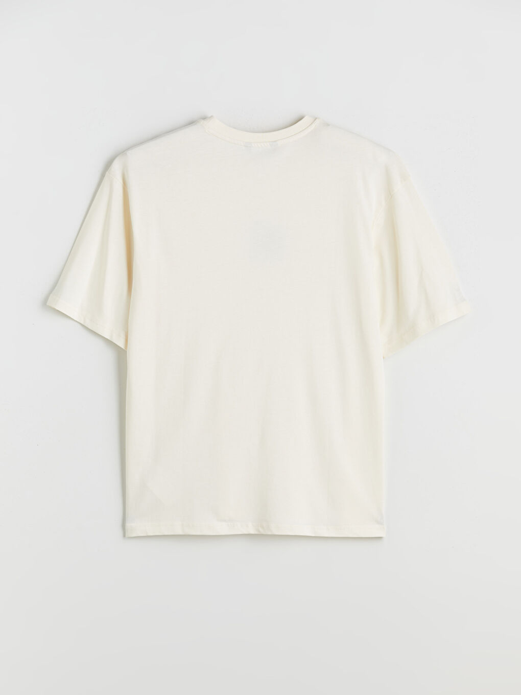 Sarı Bisiklet Yaka Baskılı Penye Erkek Tişört-5