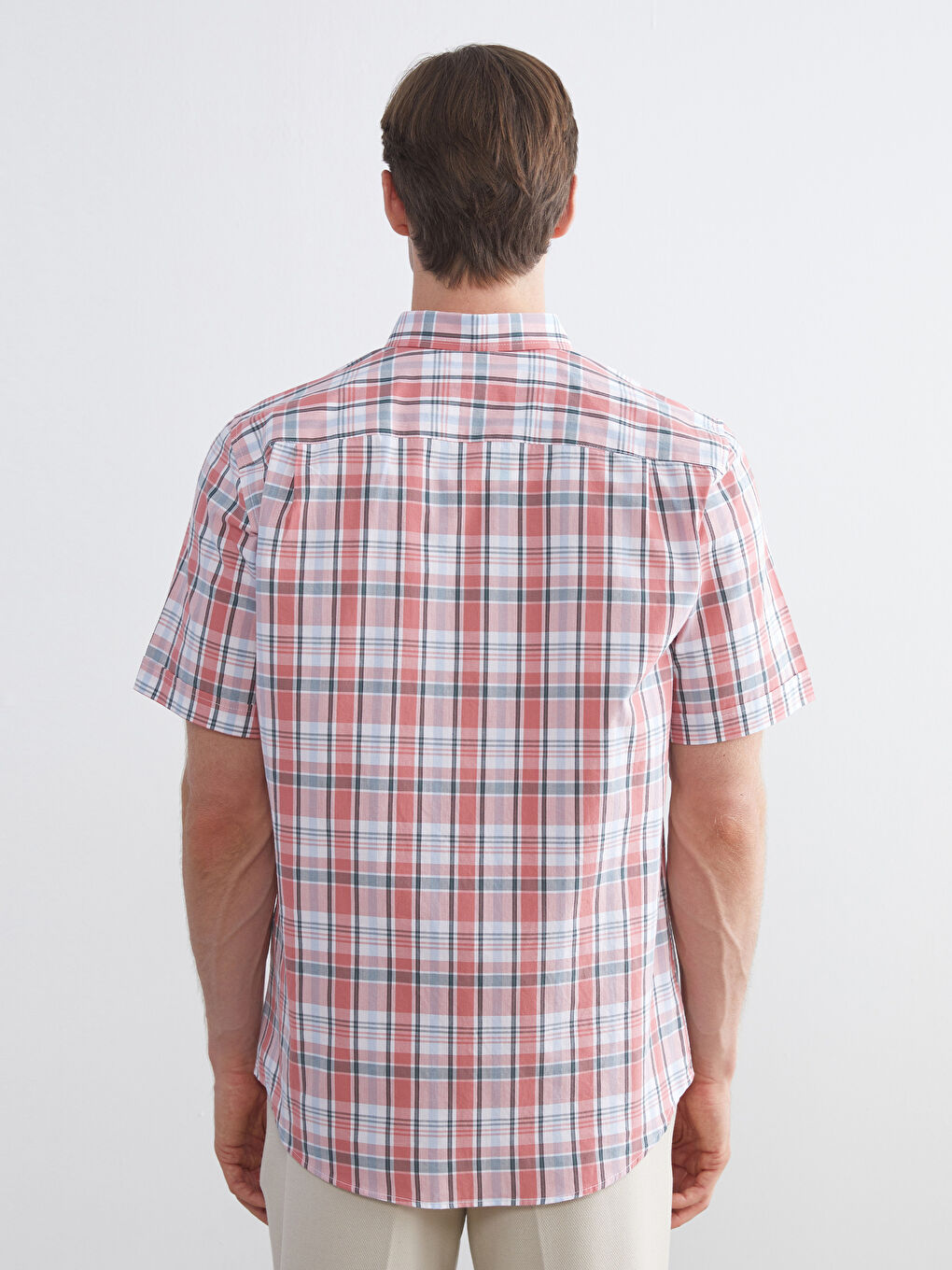 Mercan Regular Fit Kısa Kollu Ekose Erkek Gömlek-3