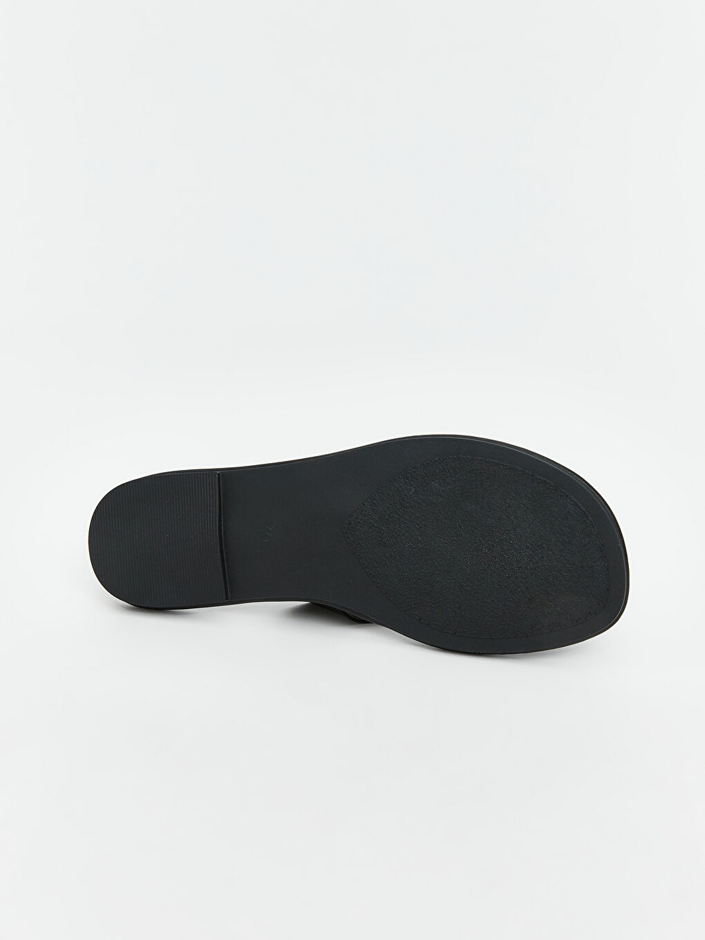 Siyah Deri Görünümlü Kadın Parmak Arası Terlik-3