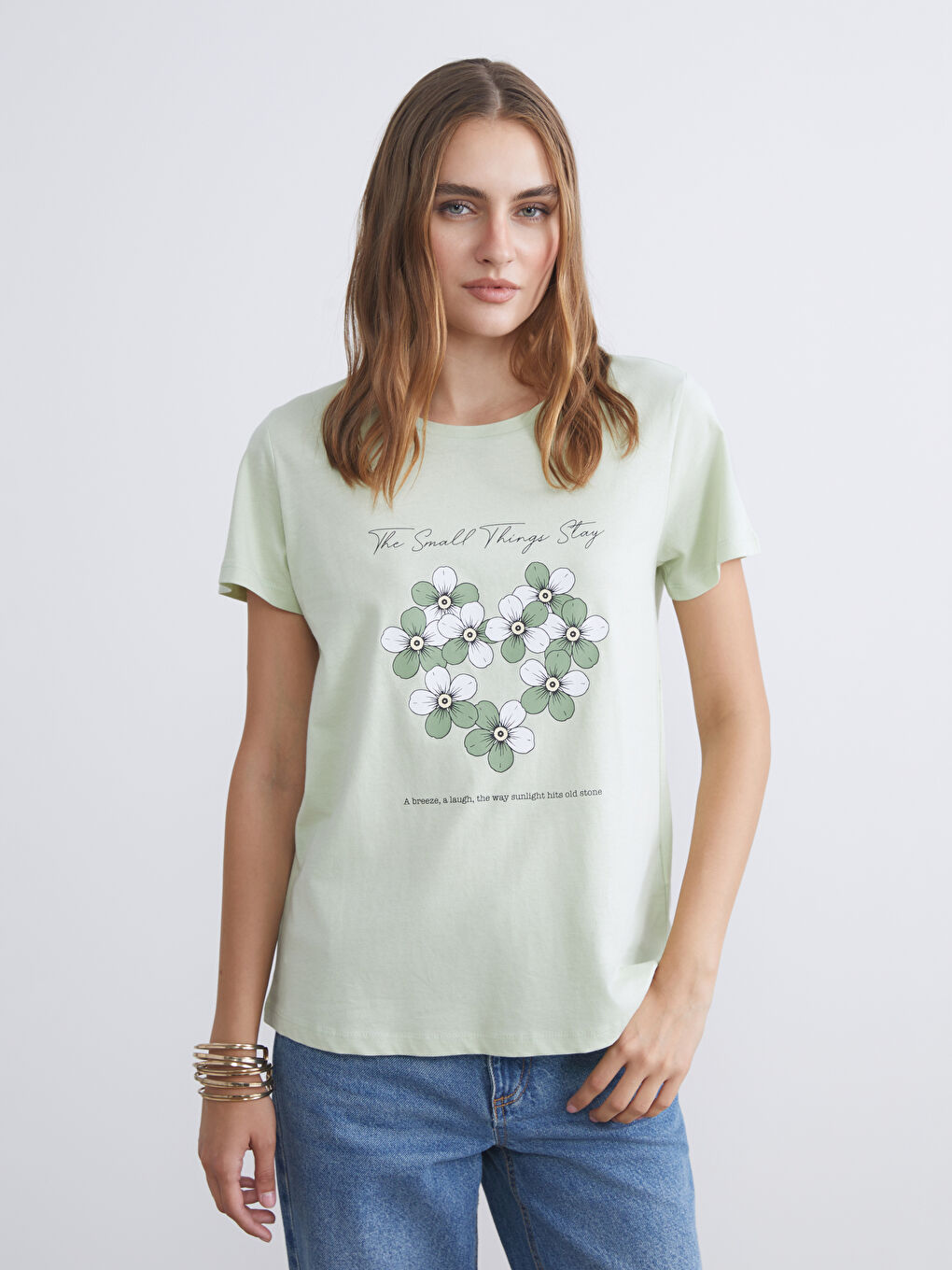 LCWAIKIKI Classic Crew Neck Printed Women's T-Shirt -S5S958Z8-G2G