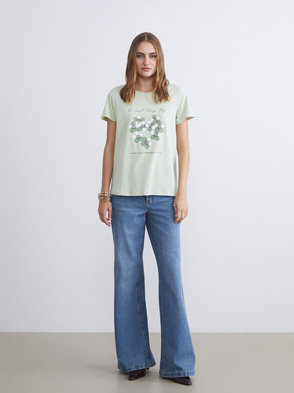 LCWAIKIKI Classic Crew Neck Printed Women's T-Shirt -S5S958Z8-G2G