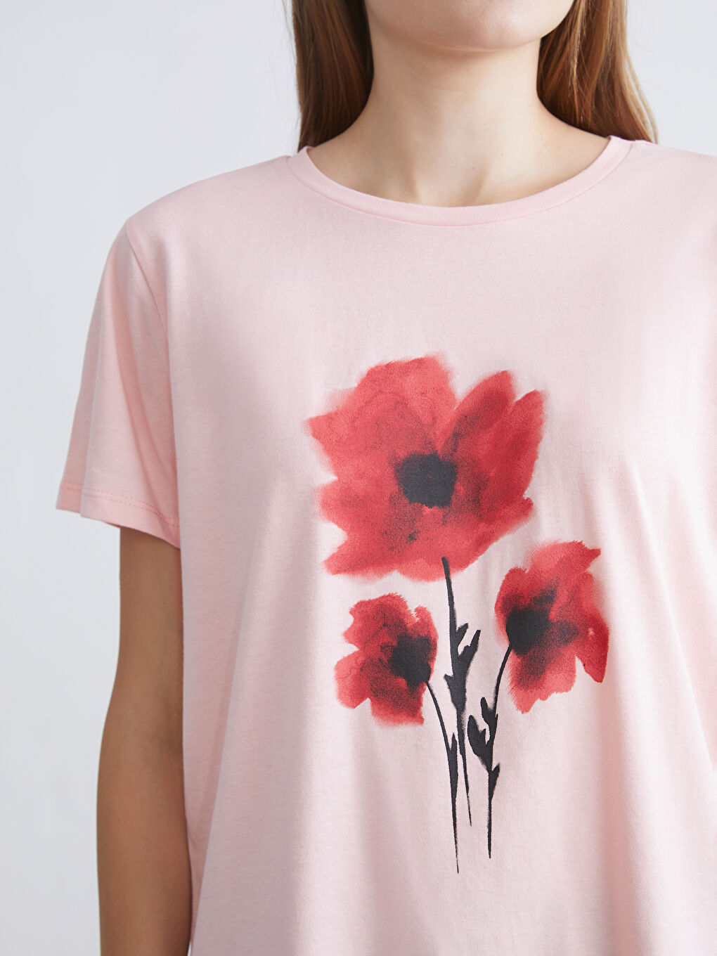 LCWAIKIKI Classic Crew Neck Floral Women's T-Shirt -S5S960Z8-G21