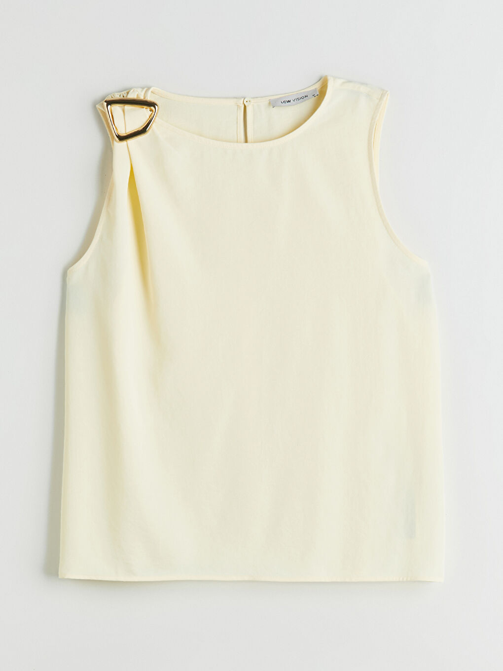 Bej Bisiklet Yaka Büzgülü Bluz-4