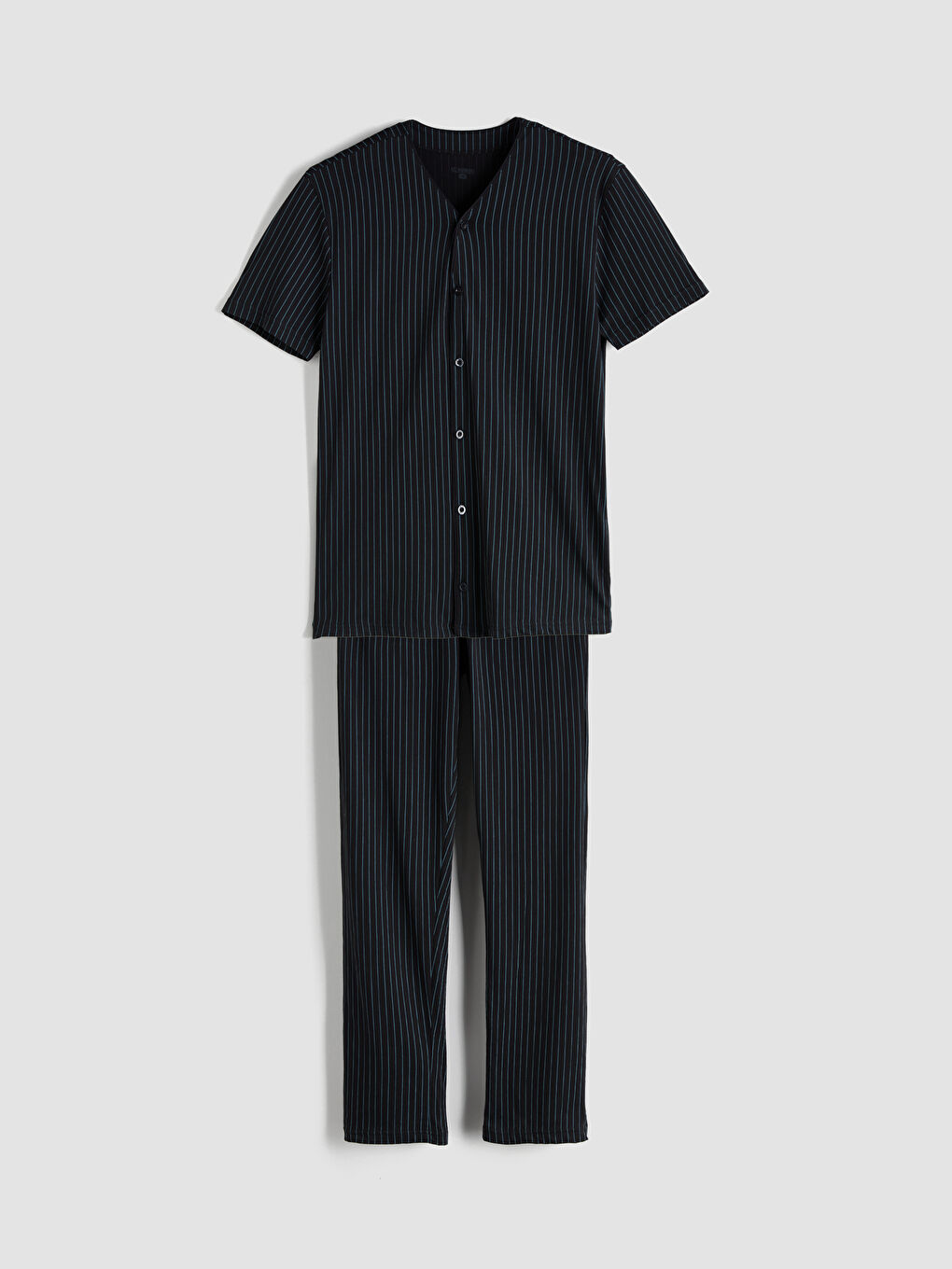 Siyah Standart Kalıp Erkek Pijama Takımı-4