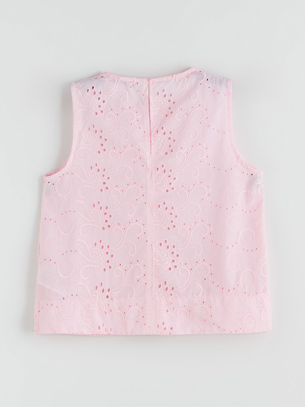 Pembe Bisiklet Yaka Ajurlu Brode Bluz-5