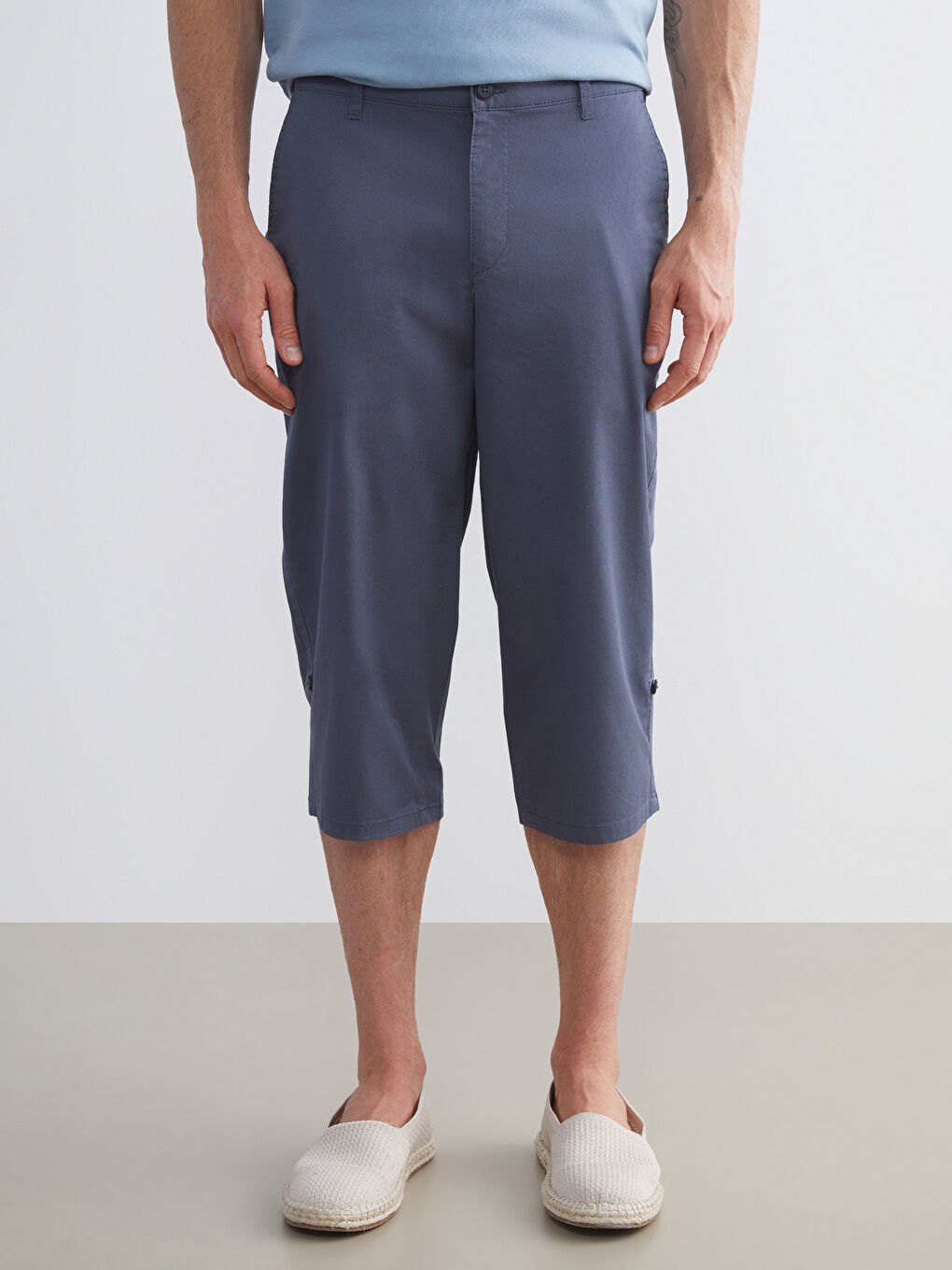 İndigo Standart Kalıp Erkek Şort-1