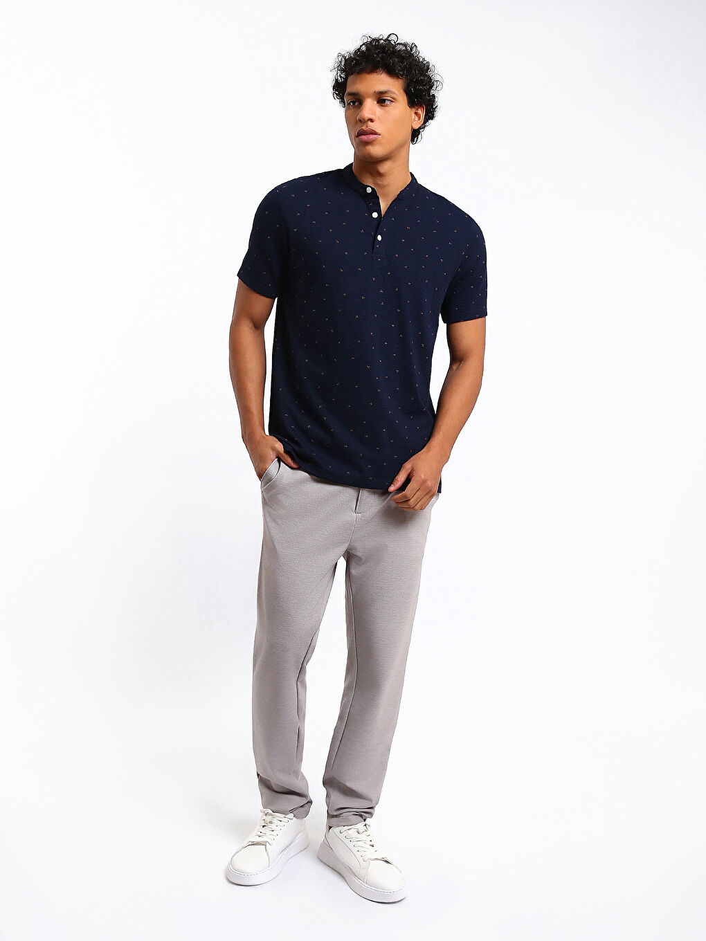 Grandad Collar Men's T-Shirt-1