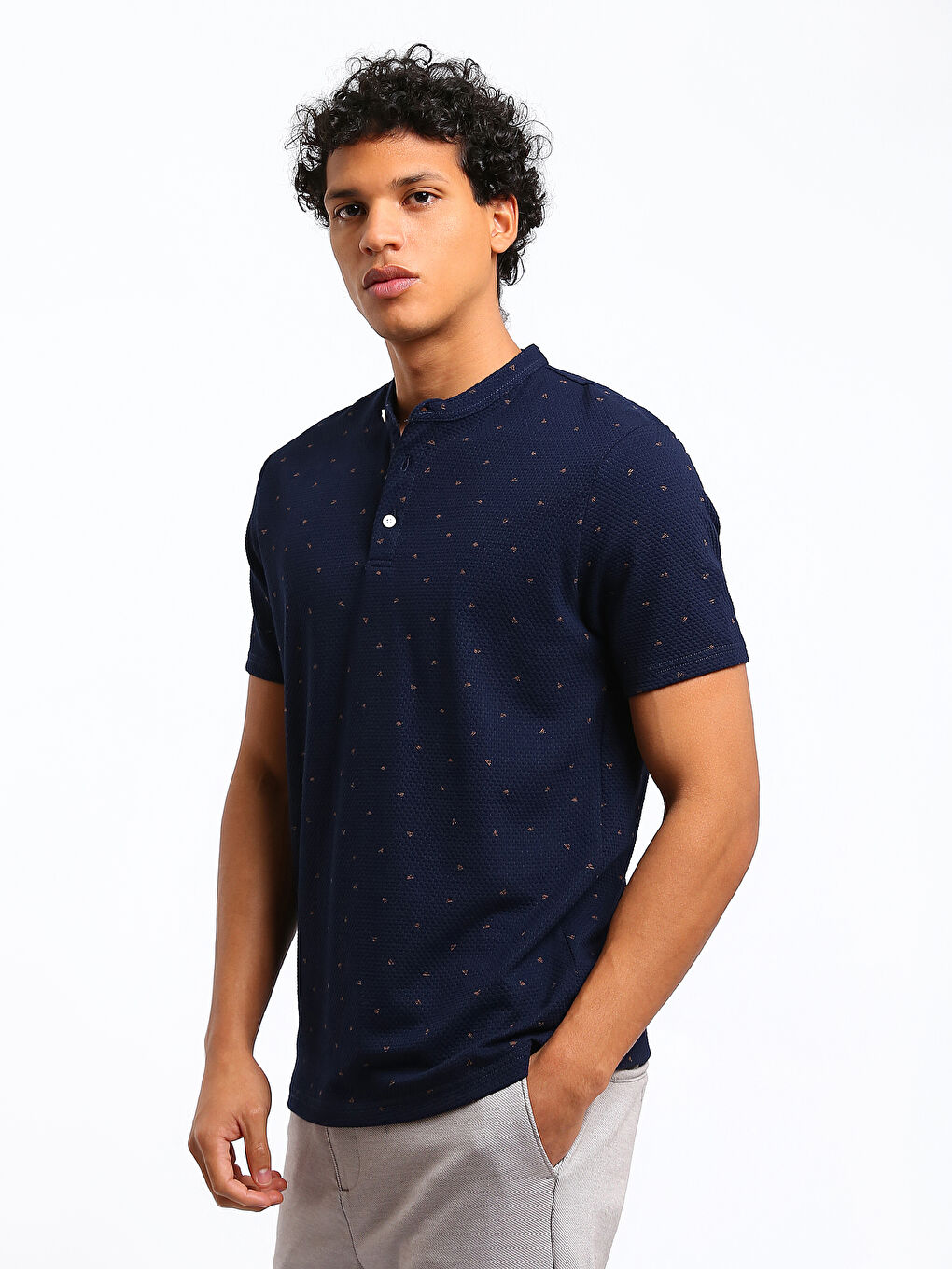 Grandad Collar Men's T-Shirt-3