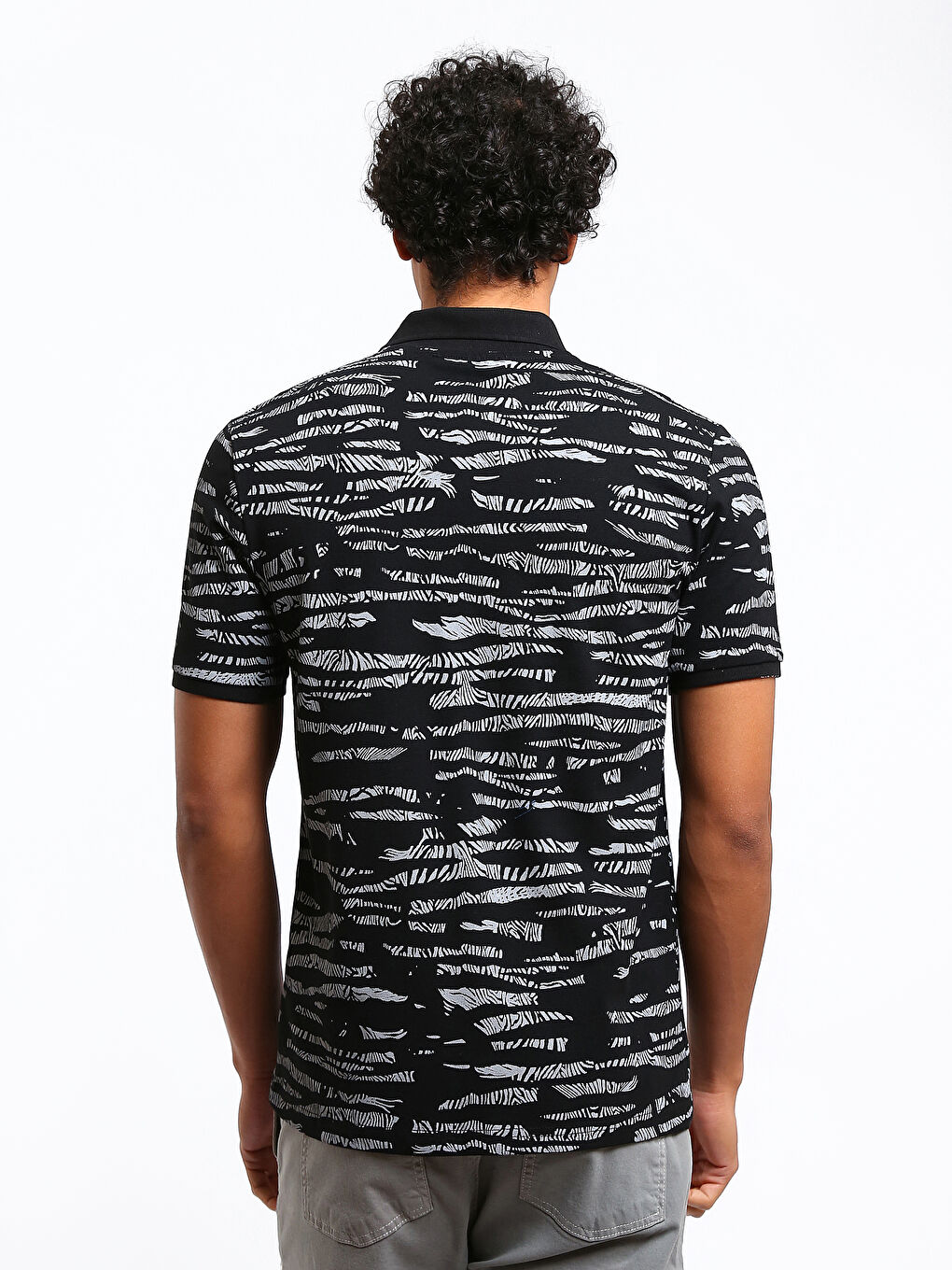 Polo Neck Printed T-Shirt-4