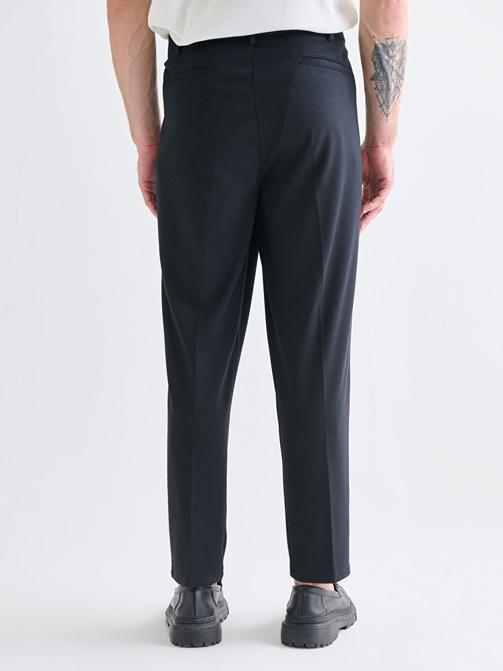 Lacivert Dar Kalıp Erkek Chino Pantolon-4