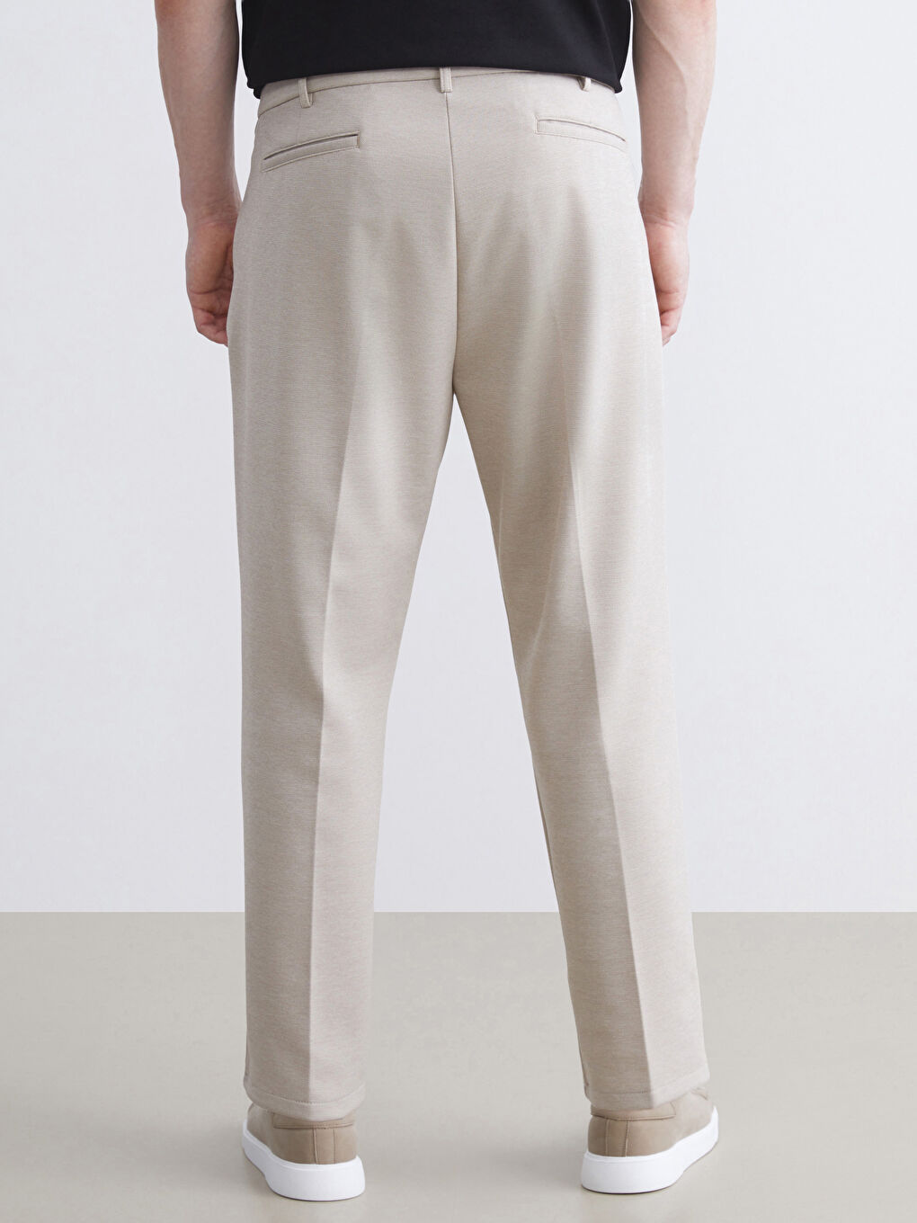 Bej Dar Kalıp Erkek Chino Pantolon-5