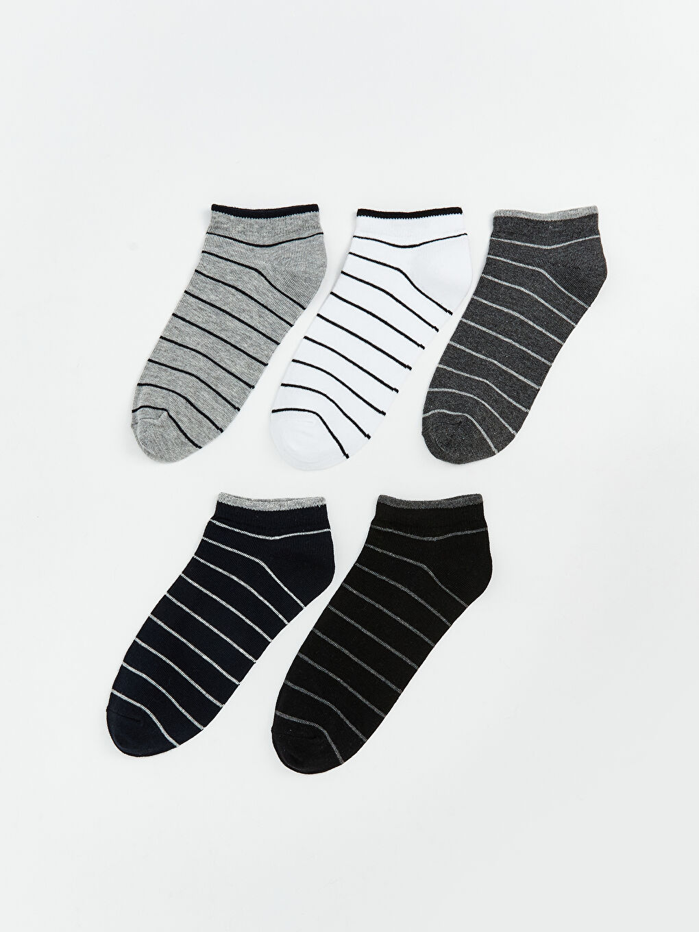LCW ACCESSORIES Striped Men's Trainer Socks 5 Pack -S5SA41Z8-K00